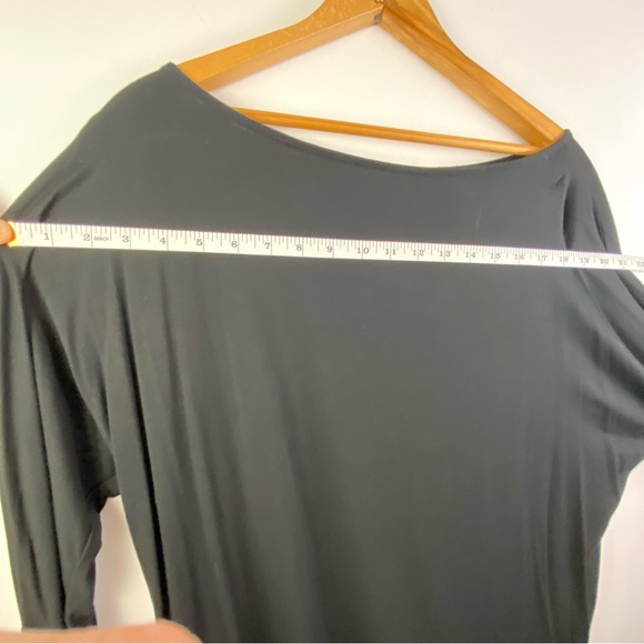 Express Relaxed Off The Shoulder London Tee Long Sleeve Black Medium - Picture 9 of 12
